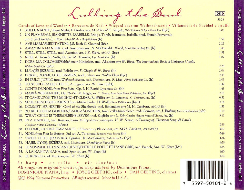 Lulling the Soul back cover